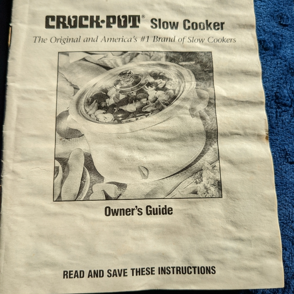 Vintage Rival Crock Pot Slow Cooker Owners Guide